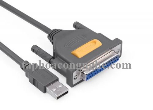 Ugreen 20795 3M màu Đen Cáp tín hiệu chuyển đổi USB 2.0 sang DB25 âm cao cấp US167 30020795